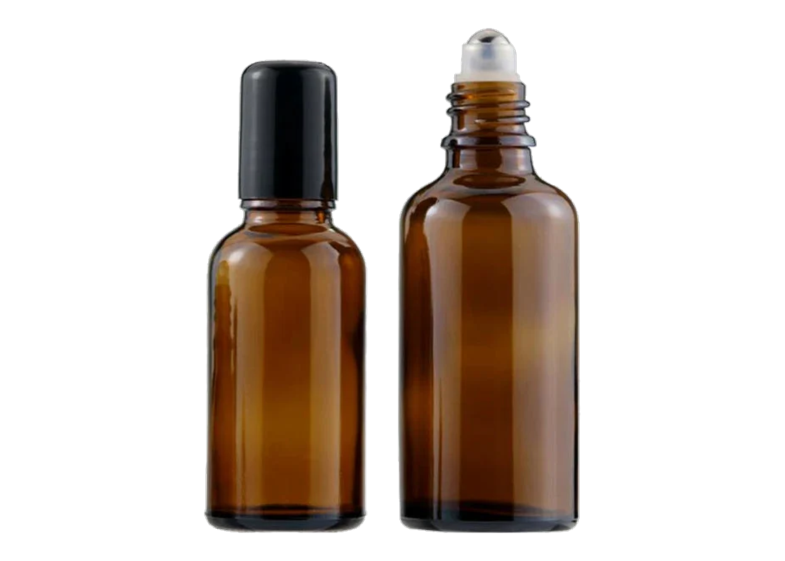 Frasco Roll-on de vidrio 50ml Ámbar